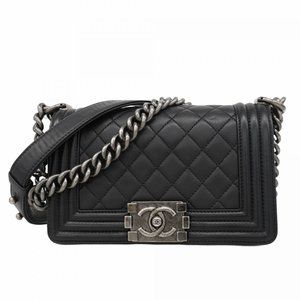 Chanel Shoulder Bag Boy Chain Lambskin Black Women's